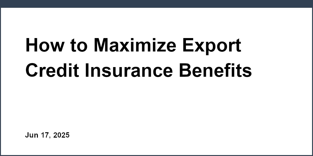 How to Maximize Export Credit Insurance Benefits