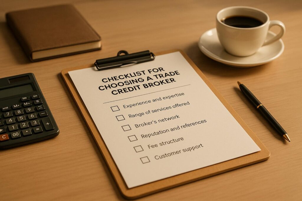 Checklist for Choosing a Trade Credit Broker